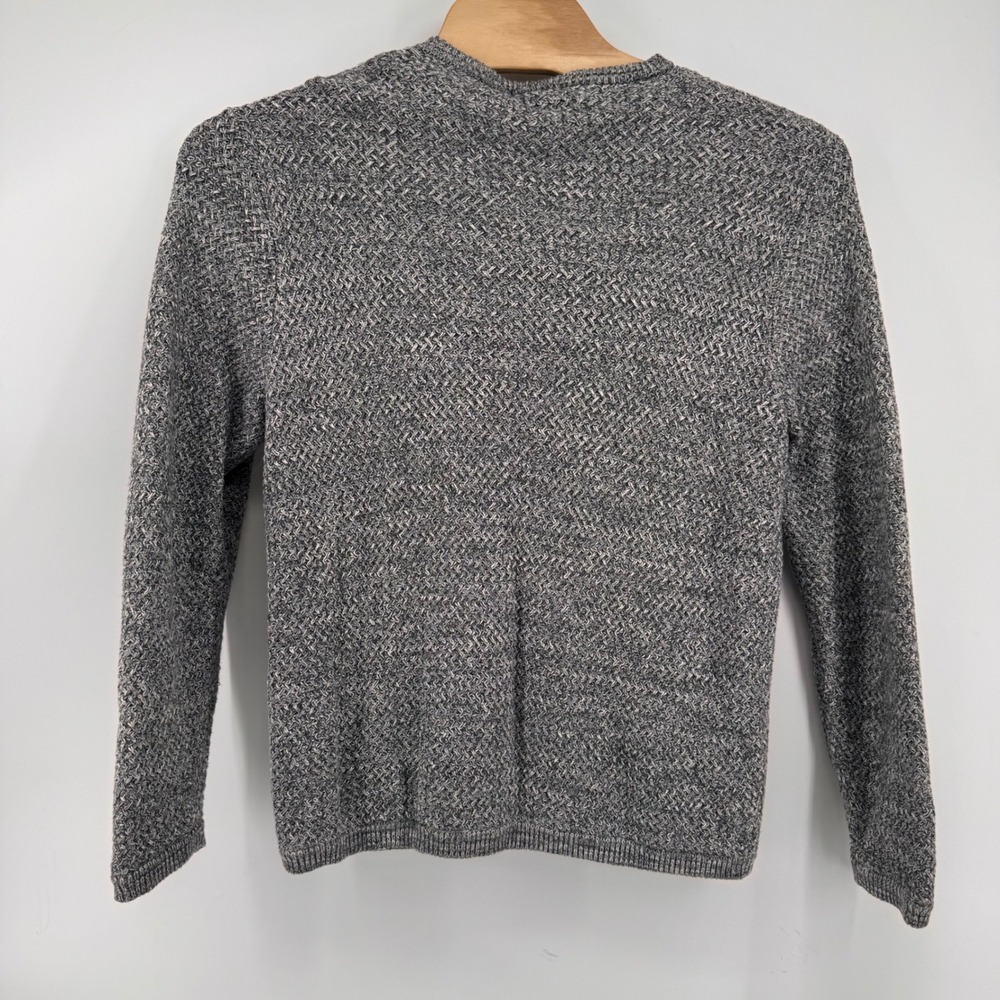 Carbon2Cobalt Henley‎ Sweater Mens Large Grey Textured Knit 100% Cotton Pullover - Picture 3 of 6